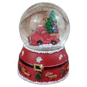 Mini Christmas Tree Truck Snowglobe Pickup Waterglobe Snow Globe Santa Reindeers